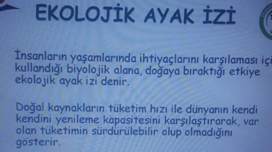 eTwinning Oyunlar ile Fen Ailenle Öğren Projesi Ekolojik Ayak İzi